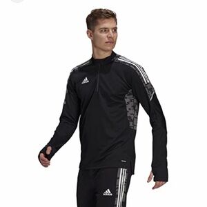 Adidas Black Convivo Quarter Zip Top. Unisex